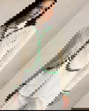 Polo Ralph Lauren Cardigan de damă din bumbac COTTON-SWEATER-CARDIGAN