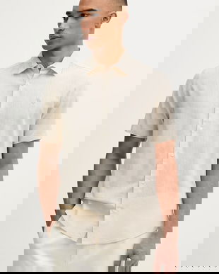 U.S. Polo Assn. cămașă safari bărbați cu in LINEN BLEND SS