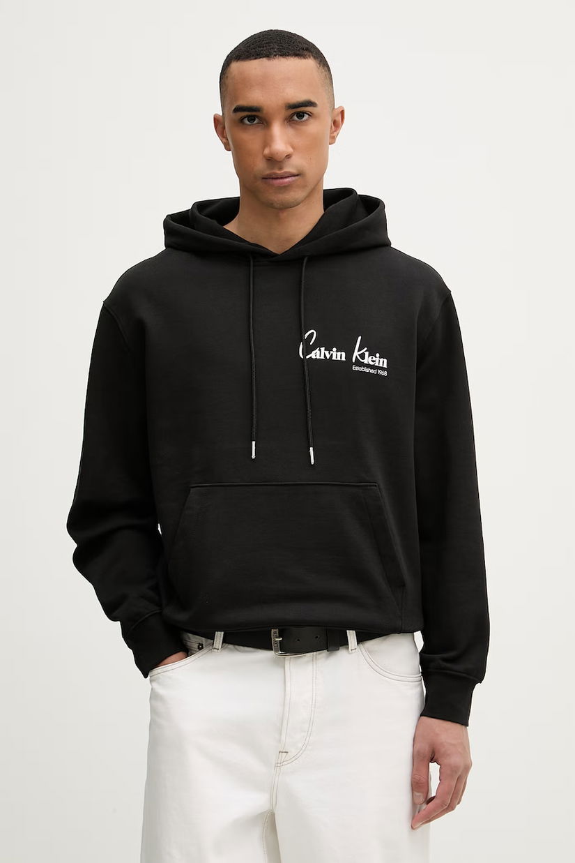 Calvin Klein Jeans hanorac cu glugă pentru bărbați, din bumbac