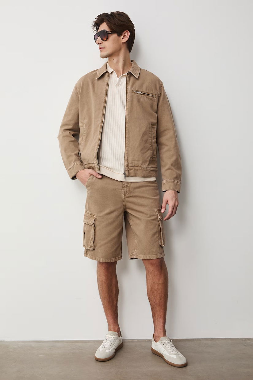 Medicine pantaloni scuți cargo pentru bărbați, din denim