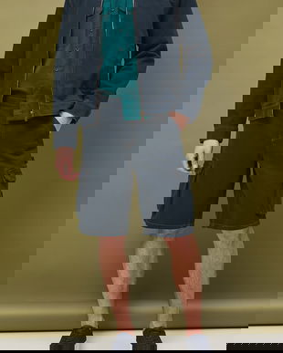 Medicine pantaloni scuți cargo pentru bărbați, din denim