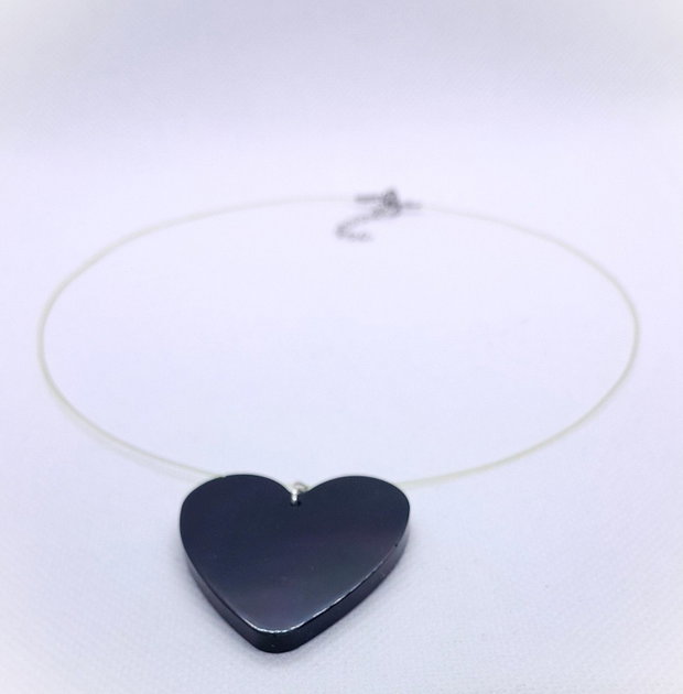 Simply black - set colier și cercei din rășină
