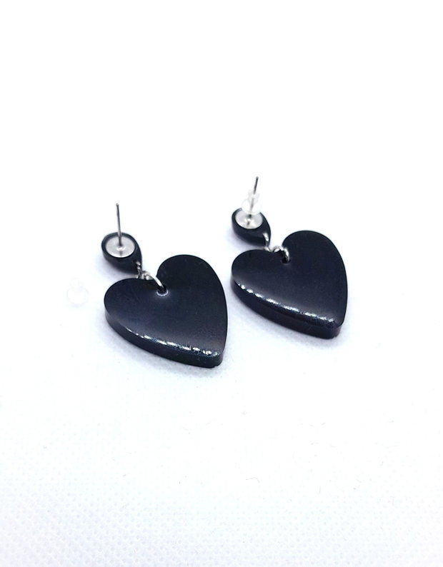 Simply black - set colier și cercei din rășină