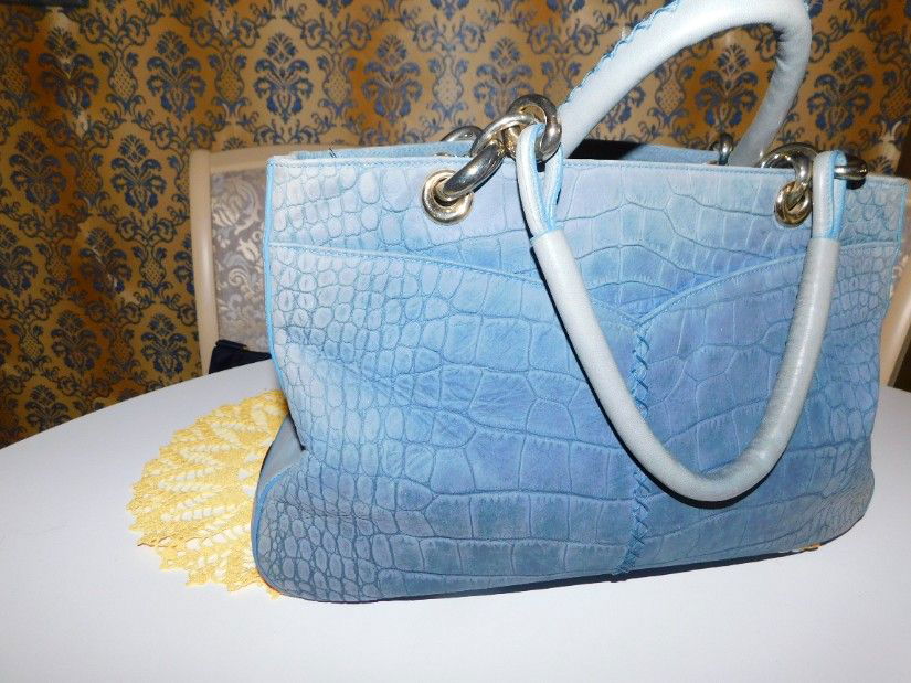 ESCADA, geanta vintage piele  naturala  embosata extra, ORIGINALA,   numar de serie