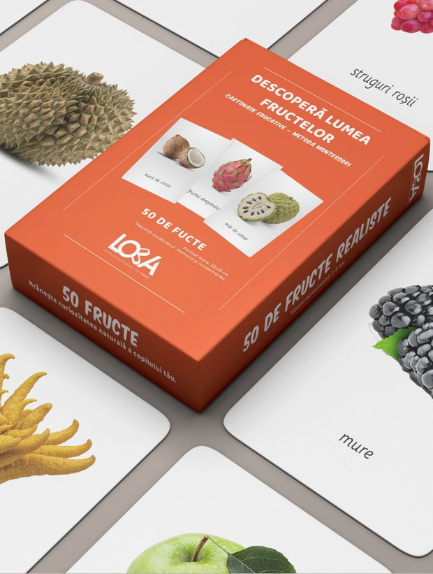 Set Educațional Montessori 50 Fructe pentru Învățare Rapidă