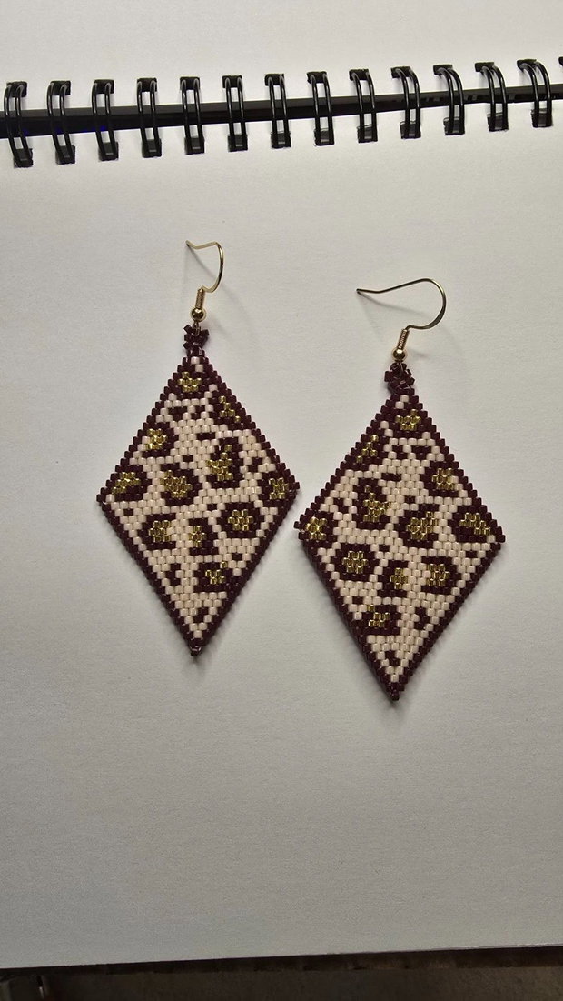 Cercei Handmade Leopard Miyuki Delica Beads