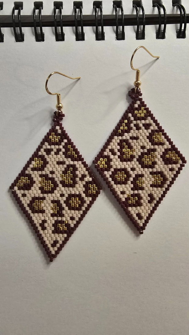 Cercei Handmade Leopard Miyuki Delica Beads