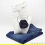 Colier handmade cu floare din denim reciclat  bijuterie unicat eco-friendly (cod1411)