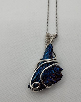 Pandantiv unicat,pandantiv cu kyanite,pandantiv lucrat manual