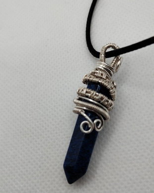 Pandantiv unicat, pandantiv argintat, pandantiv cu lapis lazuli