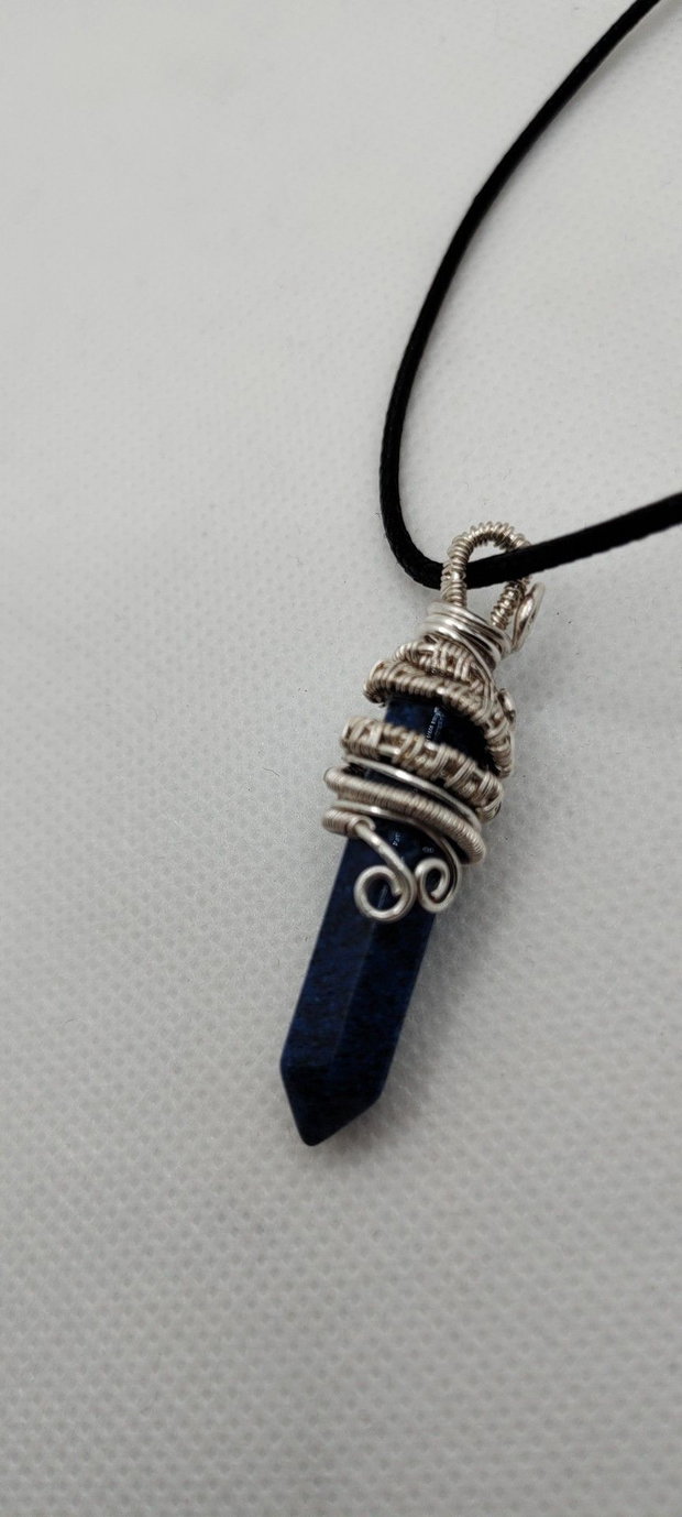 Pandantiv unicat, pandantiv argintat, pandantiv cu lapis lazuli