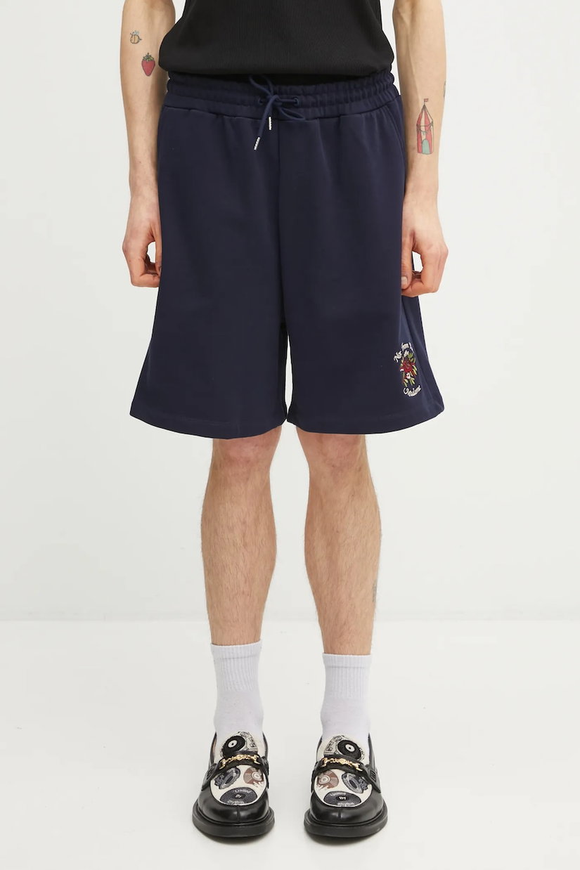 Drôle de Monsieur pantaloni scurți din bumbac Slogan Rose