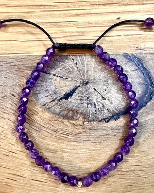 Bratara Ametist cu sfera aur 14K