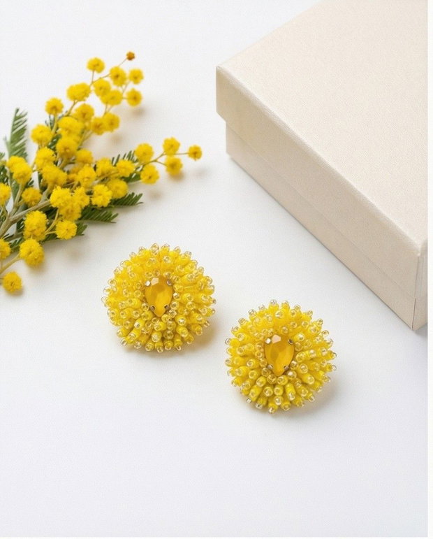 Rezervat Cercei Butoni Păpădie Galbenă - Dandelion Glow