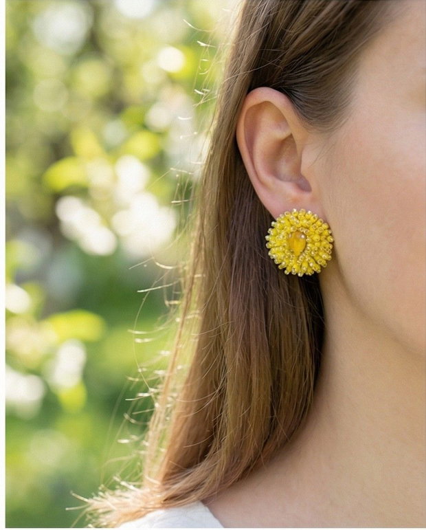 Rezervat Cercei Butoni Păpădie Galbenă - Dandelion Glow
