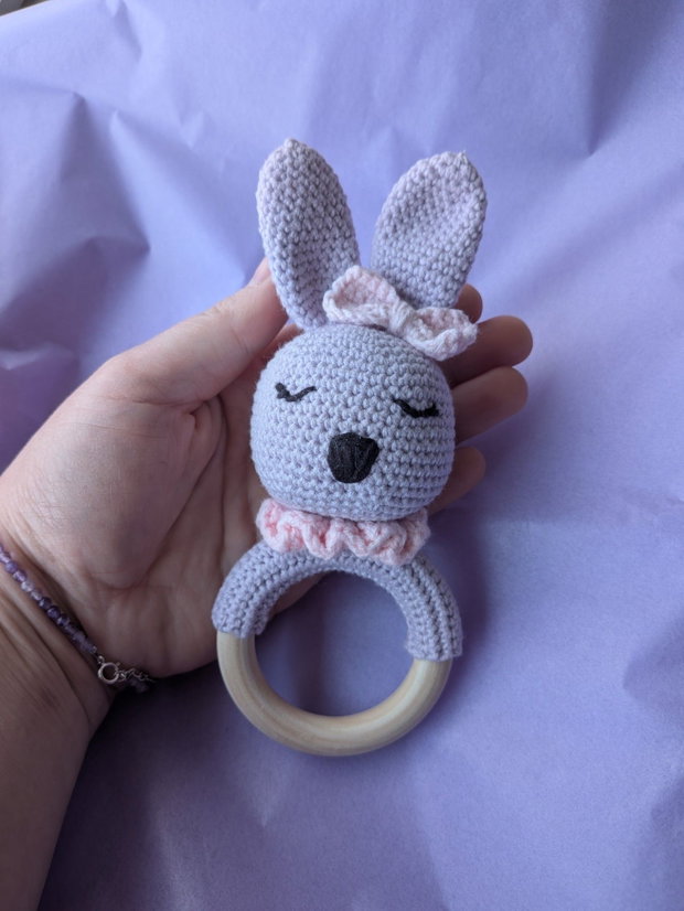 Set handmade iepurași croșetați  cadou bebeluș