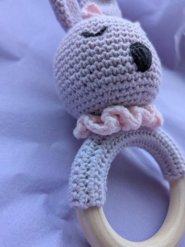 Set handmade iepurași croșetați  cadou bebeluș
