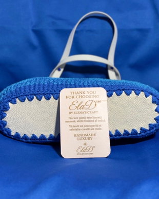 Geanta crosetata handmade ElaD albastru degrade eleganta dama