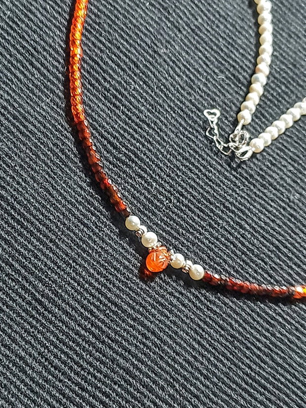 Colier argint perle naturale de cultura calcedonie gradient degrade opal de foc etiopian picatura gravata multicolor minimalist boho chic trendy