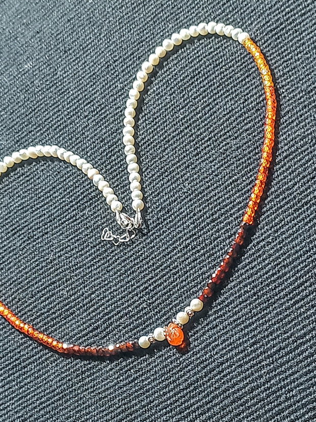 Colier argint perle naturale de cultura calcedonie gradient degrade opal de foc etiopian picatura gravata multicolor minimalist boho chic trendy