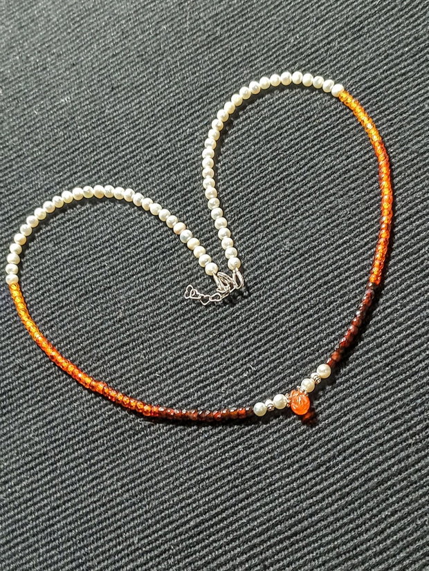 Colier argint perle naturale de cultura calcedonie gradient degrade opal de foc etiopian picatura gravata multicolor minimalist boho chic trendy