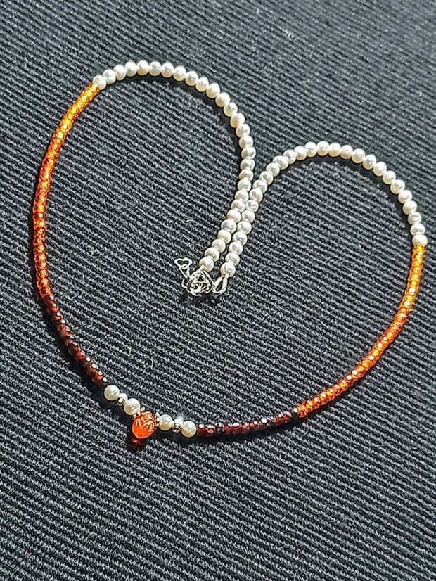Colier argint perle naturale de cultura calcedonie gradient degrade opal de foc etiopian picatura gravata multicolor minimalist boho chic trendy