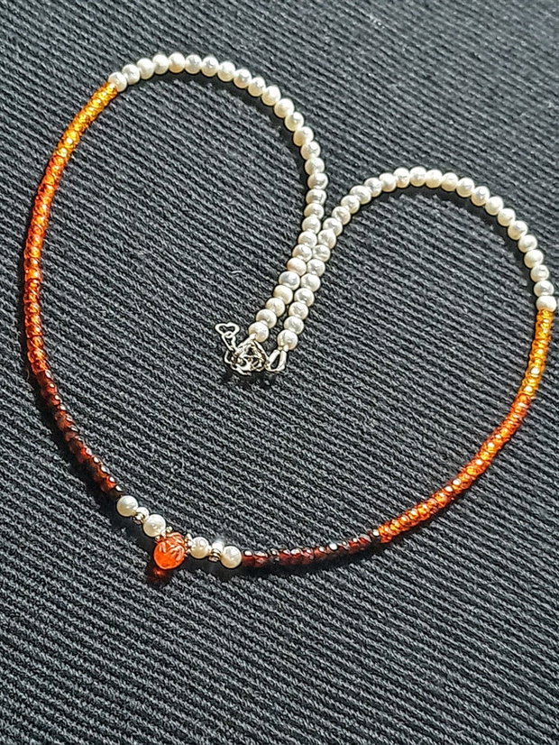 Colier argint perle naturale de cultura calcedonie gradient degrade opal de foc etiopian picatura gravata multicolor minimalist boho chic trendy