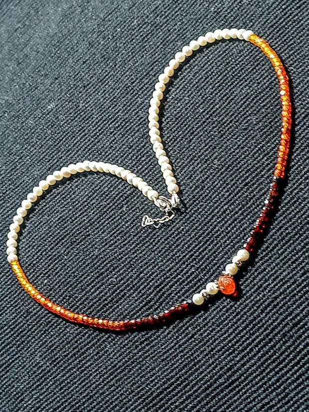 Colier argint perle naturale de cultura calcedonie gradient degrade opal de foc etiopian picatura gravata multicolor minimalist boho chic trendy