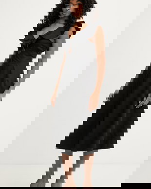 Twinset rochie evazată din bumbac cu elastan