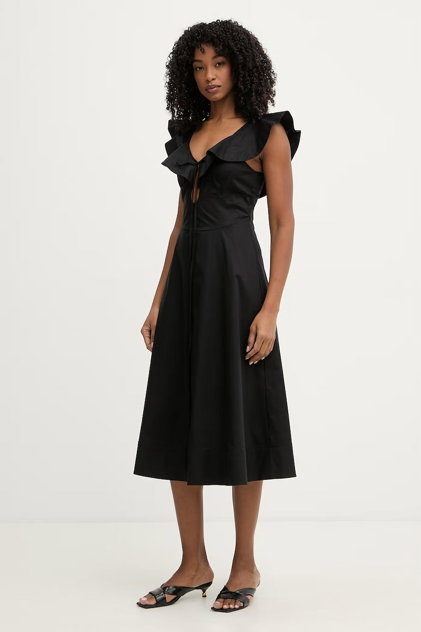 Twinset rochie evazată din bumbac cu elastan