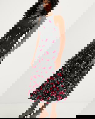 Twinset rochie evazată din bumbac