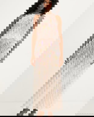 Twinset rochie plisată cu vâscoză