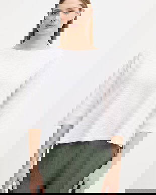 United Colors of Benetton pulover cu mânecă scurtă pentru femei, din in