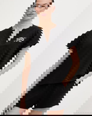 Karl Lagerfeld pijama pentru femei, din bumbac cu elastan IKON