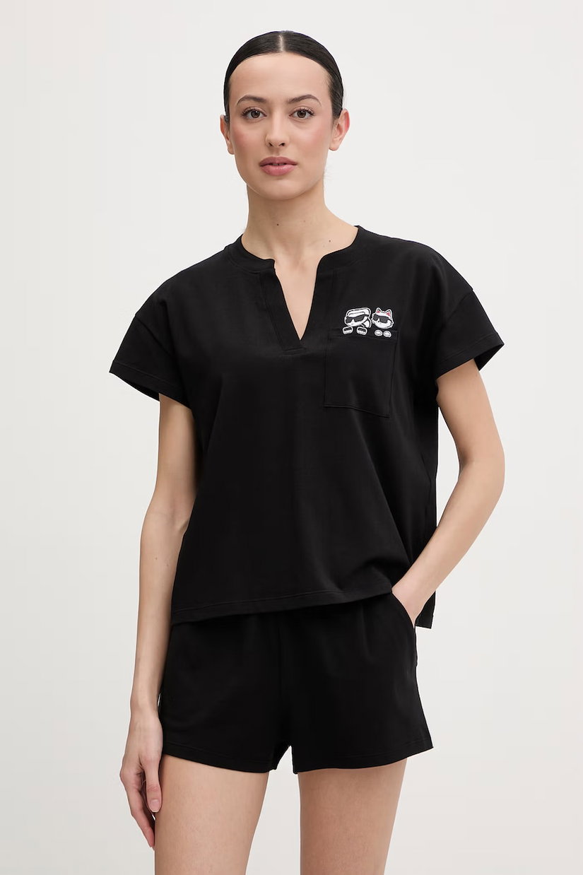 Karl Lagerfeld pijama pentru femei, din bumbac cu elastan IKON