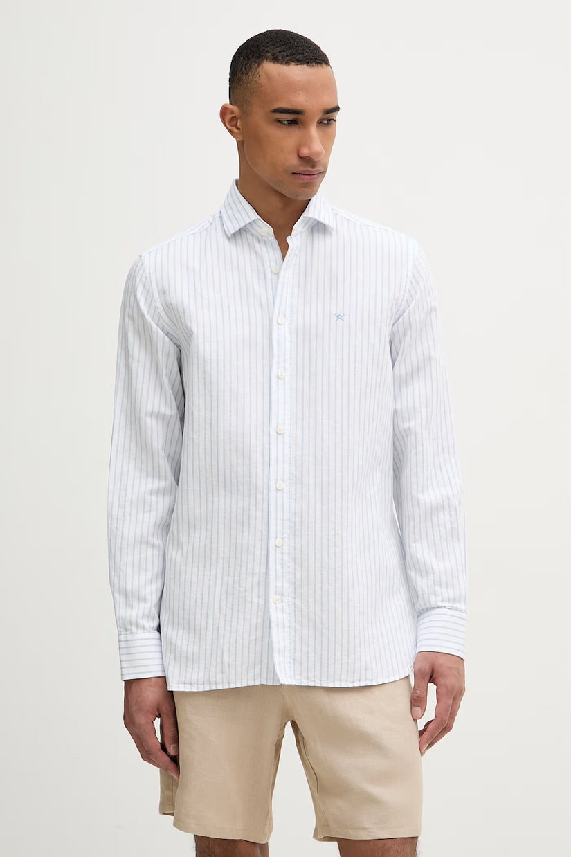 Hackett London cămașă pentru bărbați, cu amestec de in