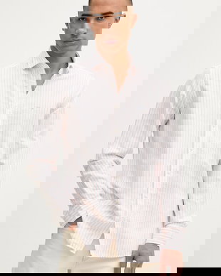 Hackett London cămașă pentru bărbați, cu amestec de in