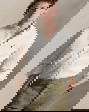 Polo Ralph Lauren cămașă pentru bărbați, din in