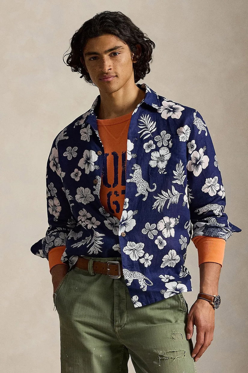 Polo Ralph Lauren cămașă pentru bărbați, din in