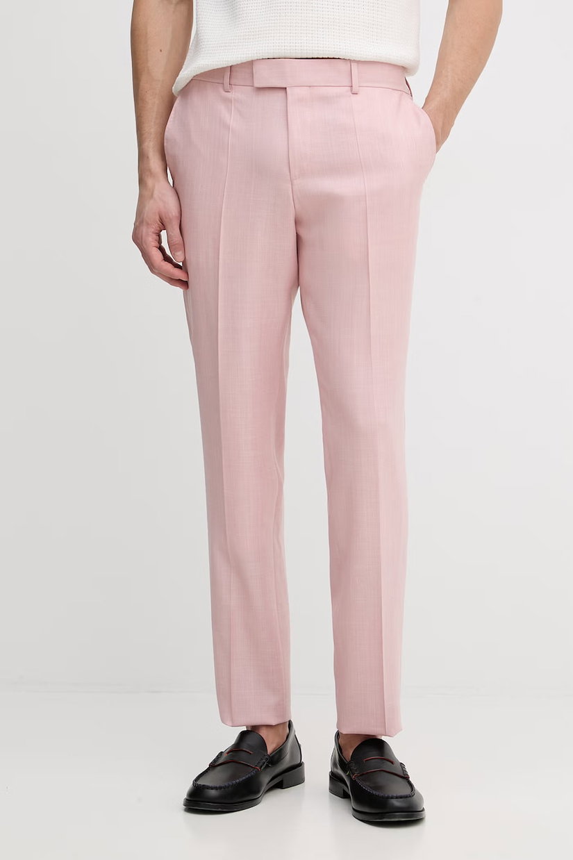 BOSS pantaloni de costum pentru bărbați, cu lână Genius