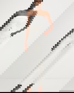 Armani Exchange salopetă fără bretele femei din denim