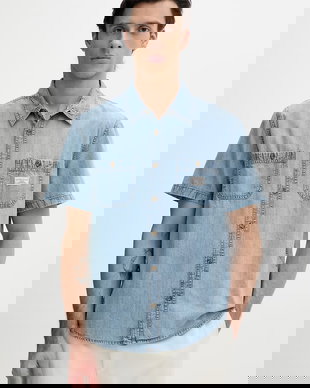 Guess Jeans cămașă bărbătească din denim