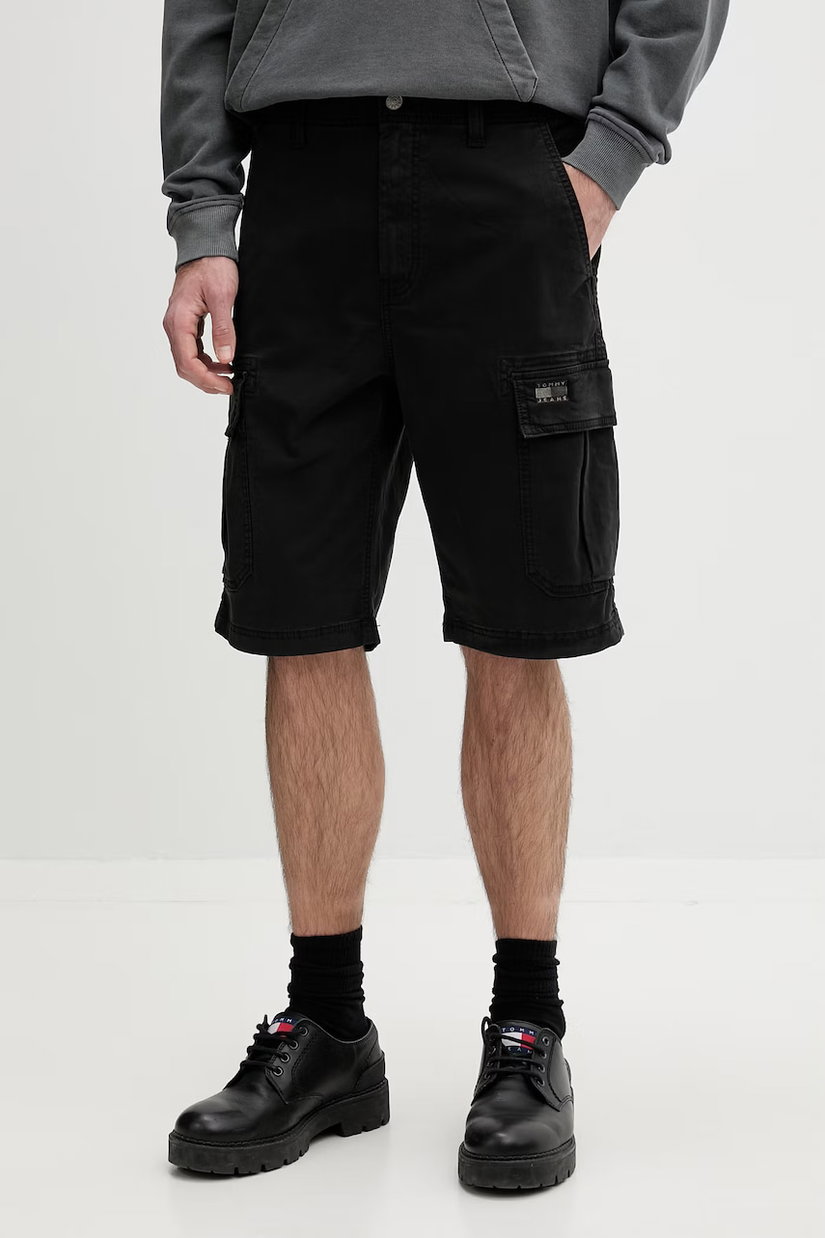 Tommy Jeans Pantaloni scuți cargo bărbătești din bumbac