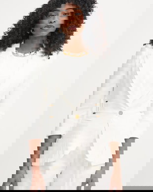 Elisabetta Franchi sacou cu un singur rând de nasturi pentru femei, din in