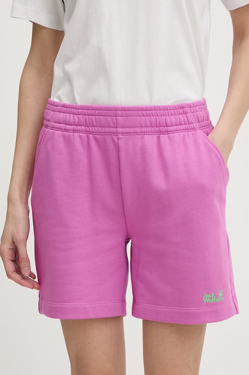 Jack Wolfskin pantaloni scurți de trening pentru femei, din bumbac Celebrate The Paw