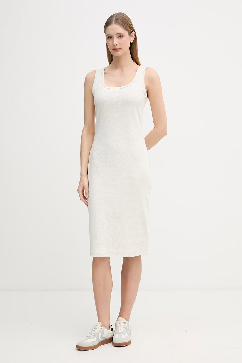 Calvin Klein Jeans rochie bumbac cu elastan