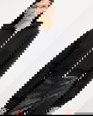 HELIOT EMIL Hanorac cu fermoar și glugă de damă din bumbac