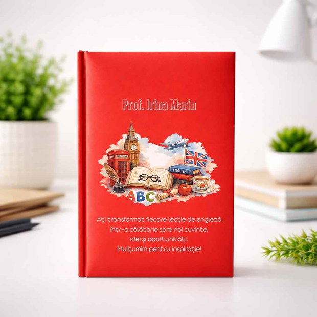 Agendă personalizata cadou pentru profesoara de engleza