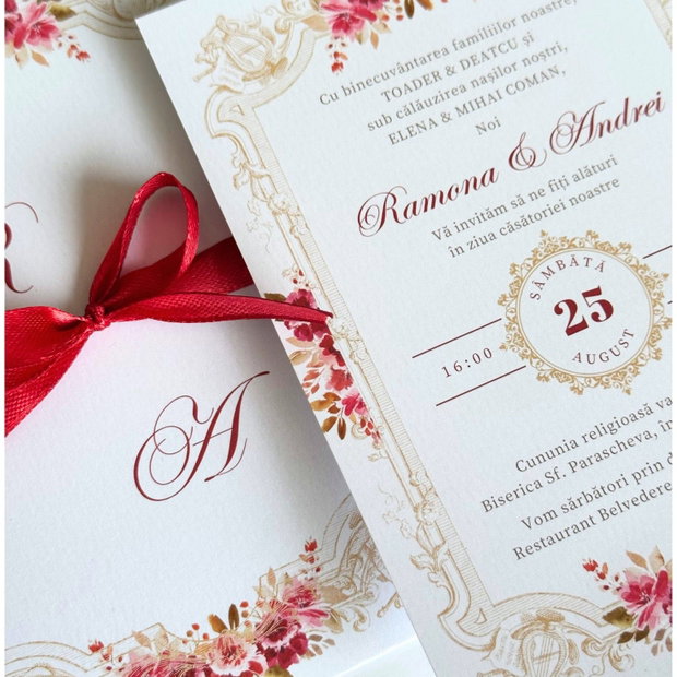 Invitatie nunta florala