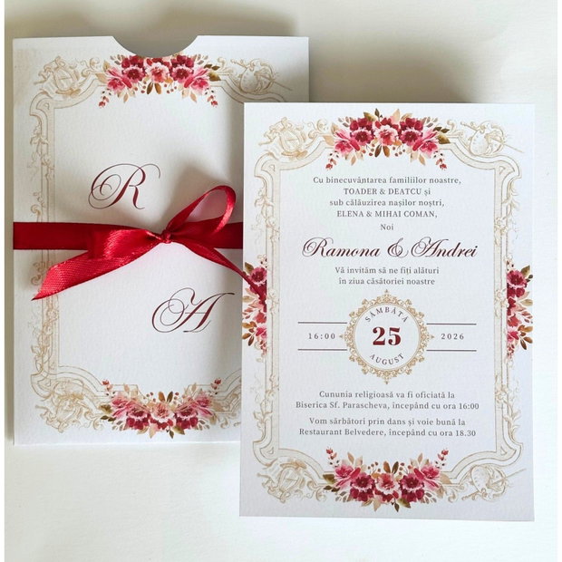 Invitatie nunta florala